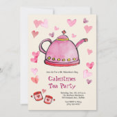 Retro Valentijnsdag Galentines Tea Party Lunch Kaart (Voorkant)