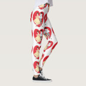 Retro Valentijnsdag,  harlekijn en hart Leggings (Rechts)