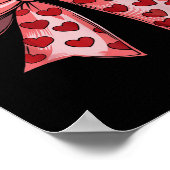 Retro Valentijnsdag Hart Coquette Bow Vrouwen Kind Poster (Hoek)