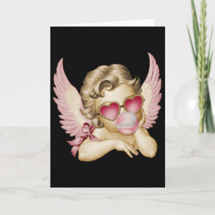 Retro Valentijnsdag Hart Sungles Cupido Blaast Bu Kaart