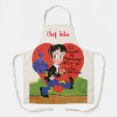 Retro Valentijnsdag,  Hobo Boy Hart Schort (Voorkant)