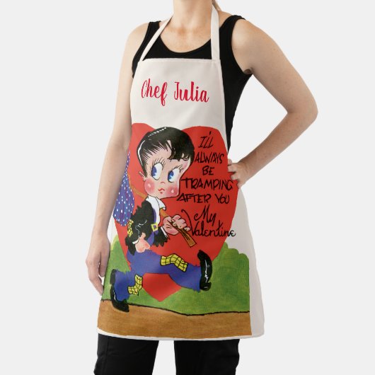 Retro Valentijnsdag, Hobo Boy Hart Schort (Insitu)