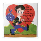 Retro Valentijnsdag,  Hobo Boy Hart Tegeltje (Voorkant)
