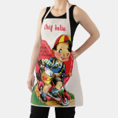 Retro Valentijnsdag,  jongen op een scooter Schort (Insitu)