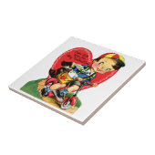 Retro Valentijnsdag,  jongen op een scooter Tegeltje (Zijkant)