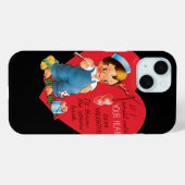  retro Valentijnsdag, jongen Vist harten Case-Mate iPhone Case (Achterkant (horizontaal))