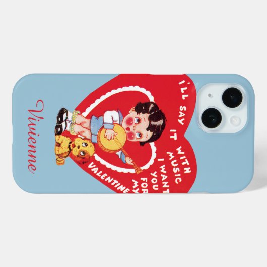  Retro Valentijnsdag, Jongensmuziek Banjo Case-Mate iPhone Case