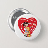  Retro Valentijnsdag, Jongensmuziek Banjo Ronde Button 5,7 Cm (Voorkant /achterkant)