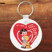  Retro Valentijnsdag, Jongensmuziek Banjo Sleutelhanger (Voorkant)