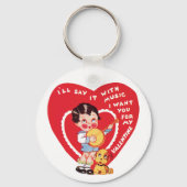  Retro Valentijnsdag, Jongensmuziek Banjo Sleutelhanger (Achterkant)