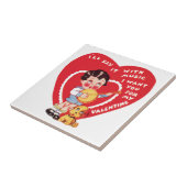  Retro Valentijnsdag, Jongensmuziek Banjo Tegeltje (Zijkant)