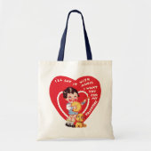 Retro Valentijnsdag, Jongensmuziek Banjo Tote Bag (Voorkant)