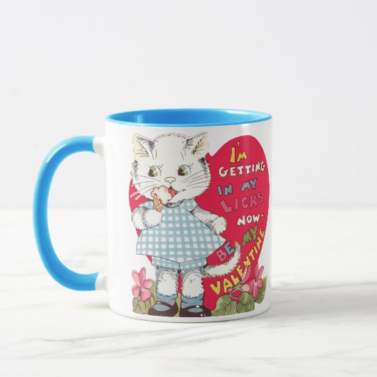  Retro Valentijnsdag Kat Eating Ice Cream Mok (Links)