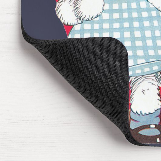  Retro Valentijnsdag Kat Eating Ice Cream Muismat (Hoek)