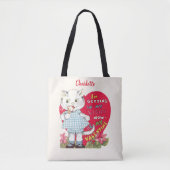  Retro Valentijnsdag Kat Eating Ice Cream Tote Bag (Voorkant)