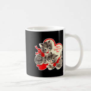 Retro Valentijnsdag Kat Kittens poes Retro Waarde Koffiemok