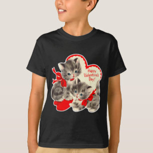 Retro Valentijnsdag Kat Poes Kitten T-shirt