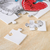retro Valentijnsdag katten, pluizige Kittens Legpuzzel (Zijkant)