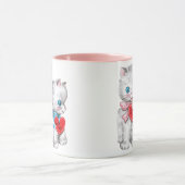retro Valentijnsdag katten, pluizige Kittens Mok (Midden)