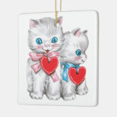  retro Valentijnsdag katten, Schattige kitten Keramisch Ornament (Links)