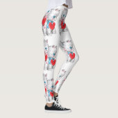  retro Valentijnsdag katten, Schattige kitten Leggings (Rechts)