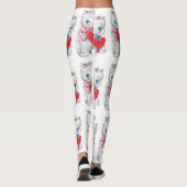  retro Valentijnsdag katten, Schattige kitten Leggings (Achterkant)