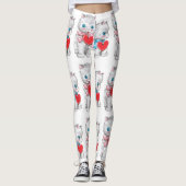 retro Valentijnsdag katten, Schattige kitten Leggings (Voorkant)