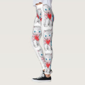 retro Valentijnsdag katten, Schattige kitten Leggings (Links)