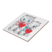  retro Valentijnsdag katten, Schattige kitten Tegeltje (Zijkant)
