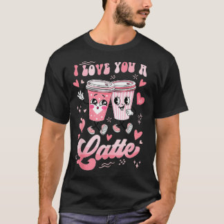 Retro Valentijnsdag Koffieliefhebber Ik hou van je T-shirt