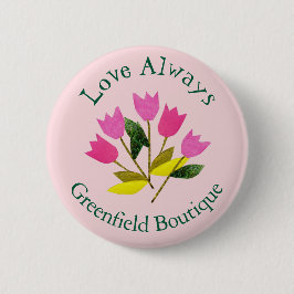 Retro Valentijnsdag liefde altijd bloemenzaken Ronde Button 5,7 Cm