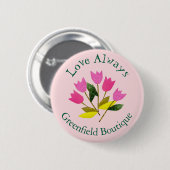 Retro Valentijnsdag liefde altijd bloemenzaken Ronde Button 5,7 Cm (Voorkant /achterkant)