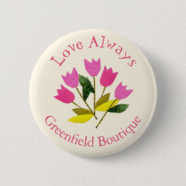 Retro Valentijnsdag liefde altijd bloemenzaken Ronde Button 5,7 Cm