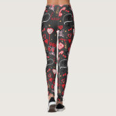 Retro Valentijnsdag Liefde Doodles Leggings (Achterkant)