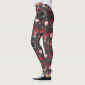 Retro Valentijnsdag Liefde Doodles Leggings (Links)