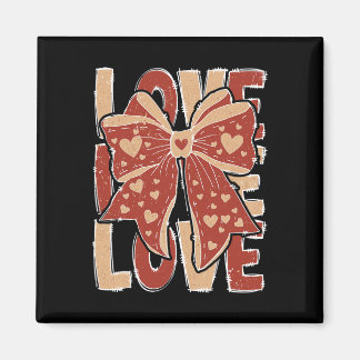 Retro Valentijnsdag Liefde Hart Coquette Bow Wome Magneet