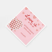 Retro Valentijnsdag Liefde is in de Lucht Bruidsfe Servet (Hoek)