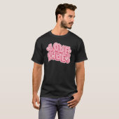 Retro Valentijnsdag Love Vibes Happy Face Pink H T-shirt (Voorkant volledig)