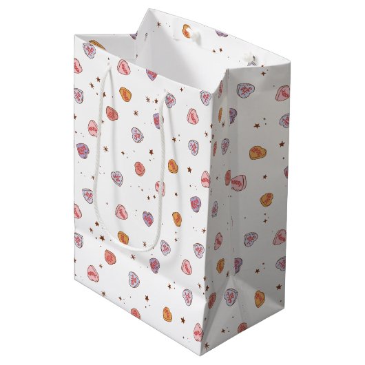 Retro Valentijnsdag Medium Cadeauzakje (Voorkant Gekanteld)
