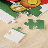 Retro Valentijnsdag,  meisje en jongen in de auto Legpuzzel (Zijkant)