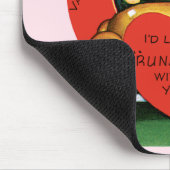 Retro Valentijnsdag, meisje en jongen in de auto Muismat (Hoek)