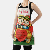 Retro Valentijnsdag,  meisje en jongen in de auto Schort (Insitu)