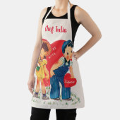 Retro Valentijnsdag,  meisje en jongensharten Schort (Insitu)