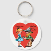  Retro Valentijnsdag, Meisje met Cowboy Sleutelhanger (Voorkant)