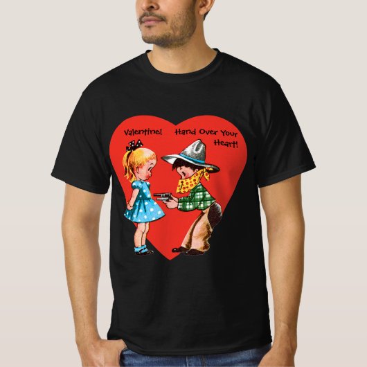  Retro Valentijnsdag, Meisje met Cowboy T-shirt (Voorkant)