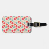 Retro Valentijnsdag Patroon Bagagelabel (Voorkant horizontaal)