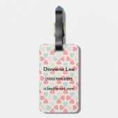 Retro Valentijnsdag Patroon Bagagelabel (Achterkant verticaal)