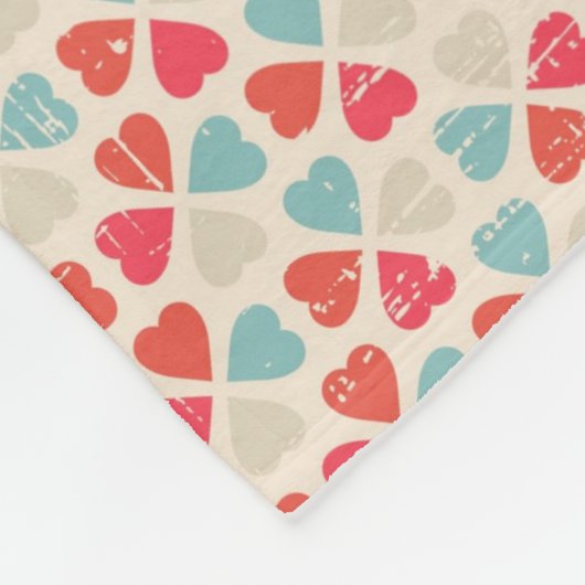 Retro Valentijnsdag Patroon Fleece Deken (Hoek)