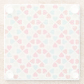 Retro Valentijnsdag Patroon Glazen Onderzetter (Achterkant)