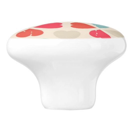 Retro Valentijnsdag Patroon Keramische Knop (Zijkant)